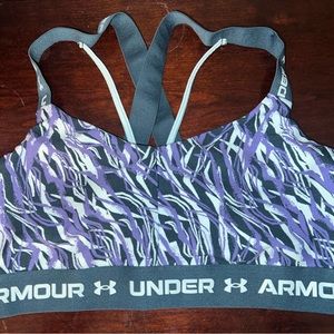 Under Armour Crossback Light Support Low Sports Bra - Size Large